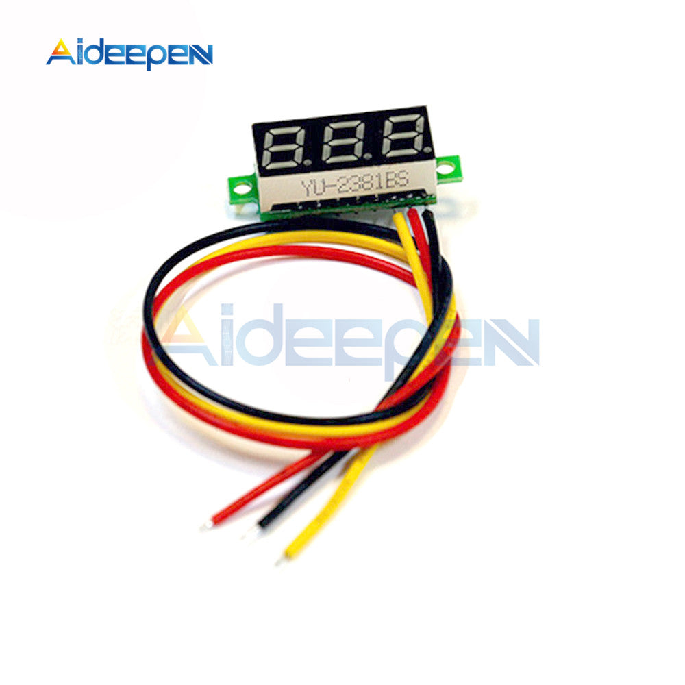 0,28 pouces Dc Led Voltmètre numérique 0-100v Voltage Meter Auto Car Mobile  Power Voltage Tester Detector 12v Rouge Vert Bleu Jaune
