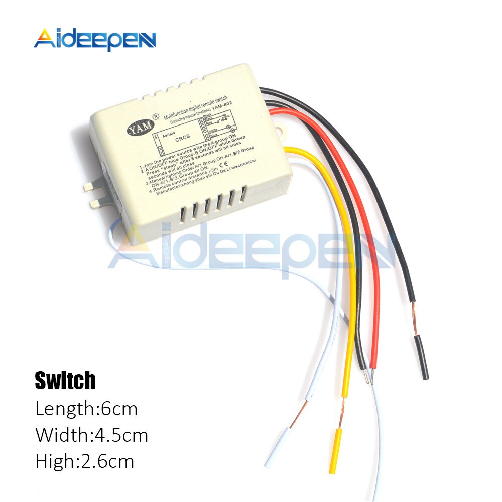 Suyin 1/2/3 Ways On/Off 220V Wireless Digital Lamp Light RF Remote Control Switch New