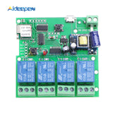 5V 12V 220V Wifi Relay Switch 4 Channel Wireless Wifi Relay Module Remote Control Switch App Control Switch 5 32V +433Mhz Remote
