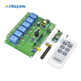 6 Channel Relay Module with Remote Control 110 240V RF Receiver 433MHz Remote Channel Control Switch Relay Board Module