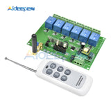 6 Channel Relay Module with Remote Control 110 240V RF Receiver 433MHz Remote Channel Control Switch Relay Board Module