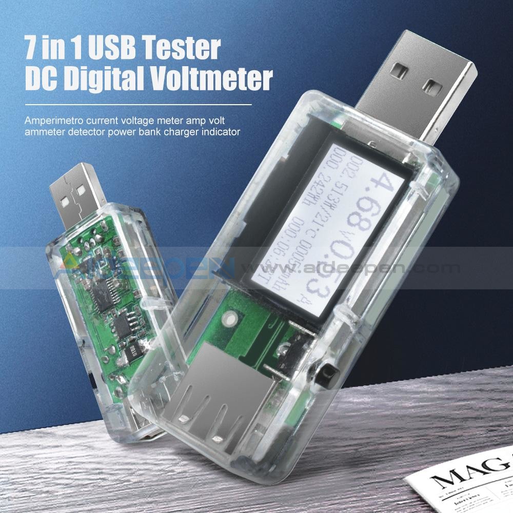 kighul næse deadline 7 in 1 DC Digital LCD USB Voltage Current Meter Voltmeter Power Tester –  Aideepen