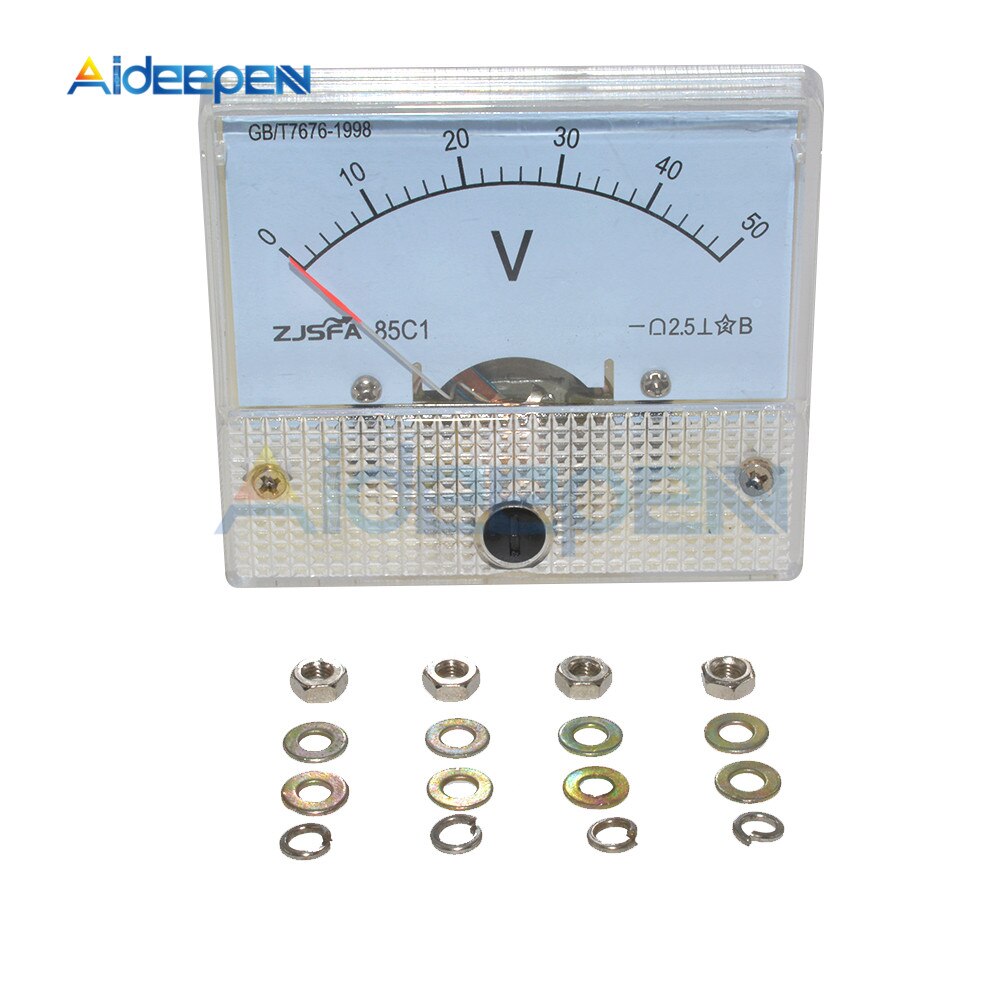 85C1 DC 50V Analog Panel Volt Voltage Meter Voltmeter – Aideepen