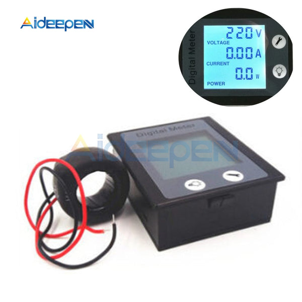 AC 80 260V 100A AC LCD Digital Ammeter Voltmeter Power Energy Volt Voltage Current Meter Gauge with STN LCD Backlight 110V 220V