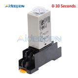 H3Y 2 DC 12V 24V AC 110V 220V Delay Timer Time Relay 0   30 Seconds Solid State Delay Relay with Base on AliExpress