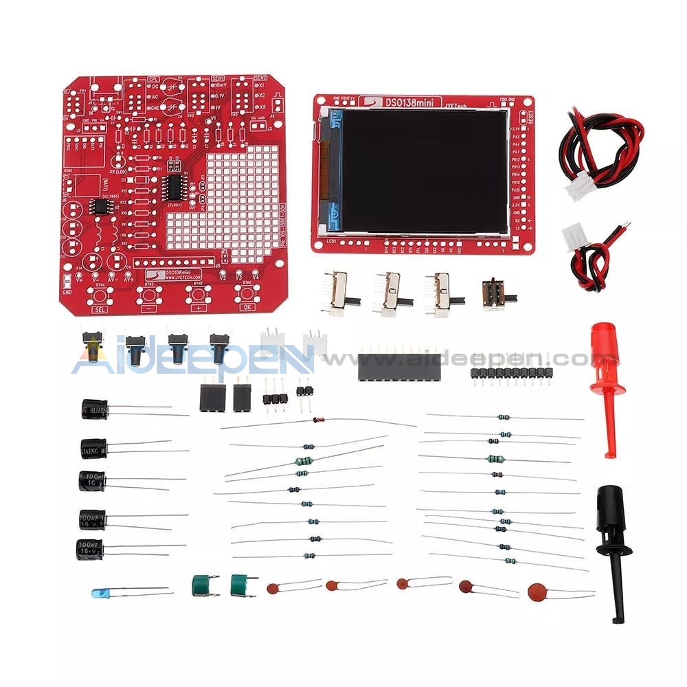 thumbnail image 2 of SHUATI DSO138 2.4 Inch Sampling Rate Red Oscilloscope DIY Kit Digital Oscilloscope Kit 1msps 2 of 12