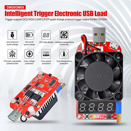 DM25 USB QC3.0 Intelligent Trigger Electronic Load Voltage Resistor Battery Test