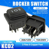 5pcs KCD2 Waterproof Rocker Switch ON OFF ON OFF ON 4PIN 6PIN Button Boat shaped Water proof Switches with Light 15A 250V