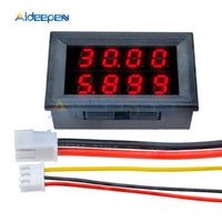 0.28'' Digital Voltmeter Ammeter 4 Bit 5 Wires DC 100V 200V 10A Voltage Current Meter Red Blue/Red Red LED Dual Display Amp Volt