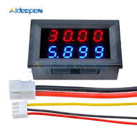 0.28 Inch Digital Voltmeter Ammeter 4 Bit 5 Wires DC 100V 200V 10A Voltage Current Meter Power Supply Red Blue LED Dual Display