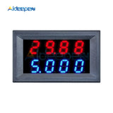 0.28 Inch Digital Voltmeter Ammeter 4 Bit 5 Wires DC 100V 200V 10A Voltage Current Meter Power Supply Red Blue LED Dual Display