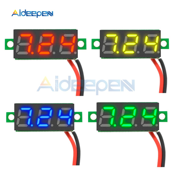 0.28 inch DC 2.5 30V Mini Digital Voltmeter Voltage Tester Meter LED Screen Electronic Parts Accessories Red Yellow Blue Green