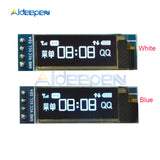 0.91 Inch 128x32 IIC I2C White/Blue OLED LCD Display DIY Module SSD1306 Driver IC DC 3.3V 5V For Arduino PIC