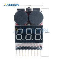 1 8S Lipo/Li ion/Fe Battery Voltage 2 In 1 Tester Low Voltage Buzzer Alarm Test Tools for RC Car Boat