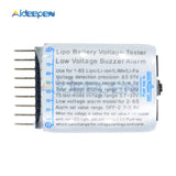 1 8S Lipo/Li ion/Fe Battery Voltage 2 In 1 Tester Low Voltage Buzzer Alarm Test Tools for RC Car Boat