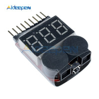 1 8S Lipo/Li ion/Fe Battery Voltage 2 In 1 Tester Low Voltage Buzzer Alarm Test Tools for RC Car Boat