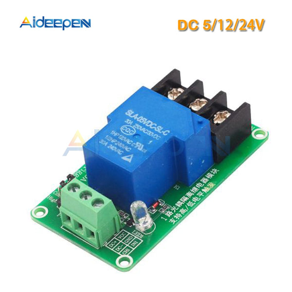 1 Way 30A DC 5V 12V 24V Relay Module Optocoupler High/Low Level Trigger Relay Module High Current For Smart Home PLC Automated