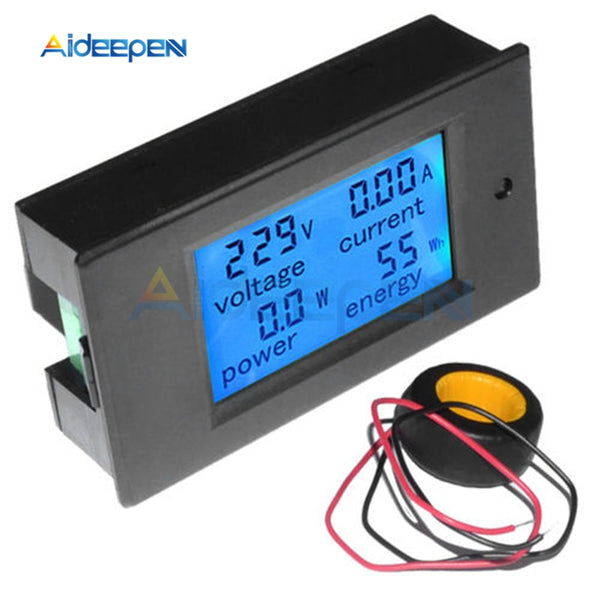 100A 80 260V Digital AC Voltage Meters Power Energy Analog Voltmeter Ammeter Watt Current Amps Volt Meter LCD Panel Monitor
