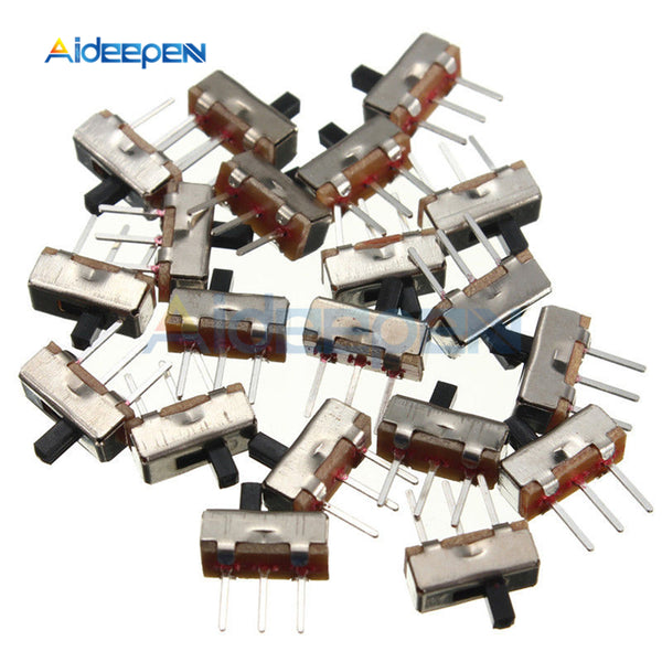 100Pcs SS12D00G3 Slide Switch 2 Position SPDT 1P2T 3Pin PCB Panel Mini Vertical Toggle Switches