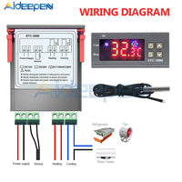10A 12V 24V AC 110V 220V Digital LED Temperature Controller STC 3000 for Arduino Cooling Heating Switch Thermostat NTC Sensor
