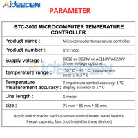 10A 12V 24V AC 110V 220V Digital LED Temperature Controller STC 3000 for Arduino Cooling Heating Switch Thermostat NTC Sensor