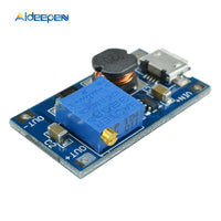 10Pcs DC DC Adjustable Boost Module 2A Boost Plate Step Up Module with MICRO USB 2V 24V to 5V 9V 12V 28V