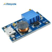 10Pcs DC DC Adjustable Boost Module 2A Boost Plate Step Up Module with MICRO USB 2V 24V to 5V 9V 12V 28V