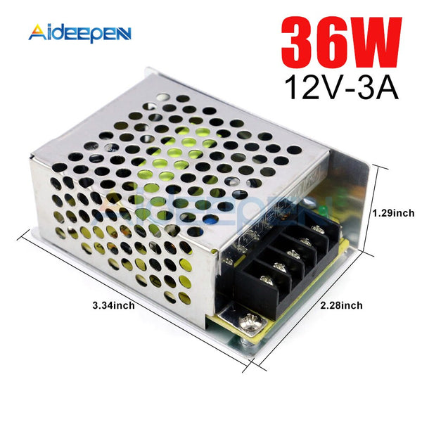 12V 3A 36W Switching Power Adapter 12V 3A 36 Watts Voltage Converter Regulated Switch Power Supply for LED
