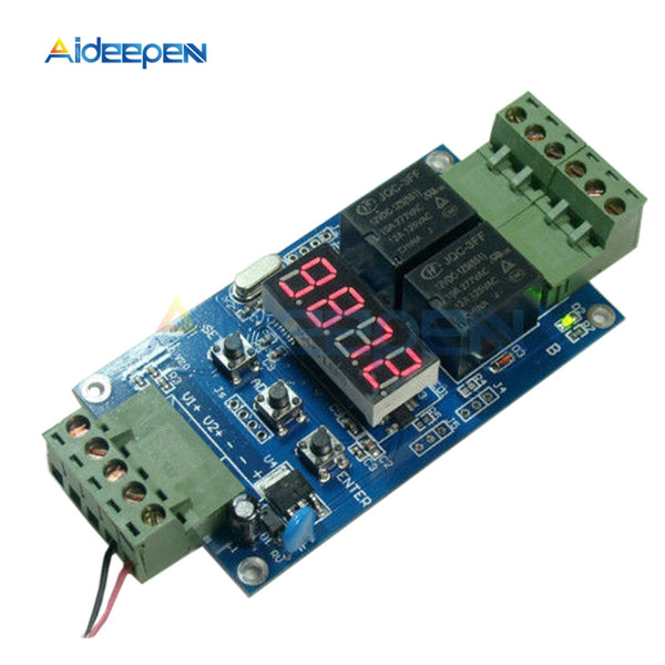 12V Dual Programmable Time Relay Module Relay PLC Board Cycle Delay Ti ...