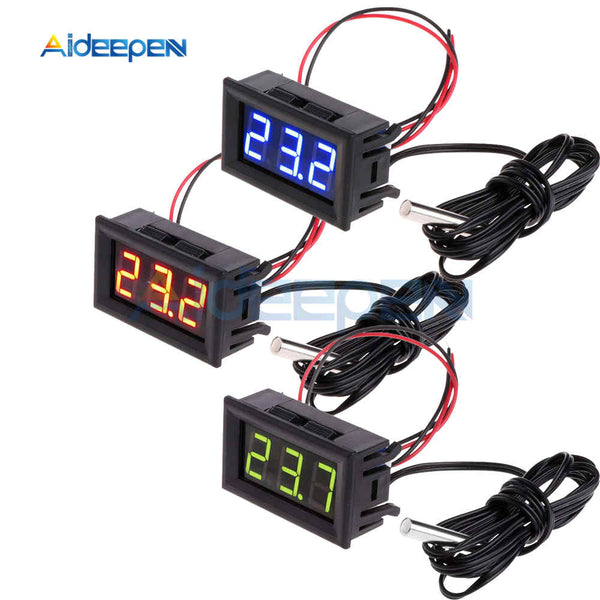 12V LED Digital Thermometer for Freezer Temperature Meter Detector Sensor Probe Temperature  50~110 Degree