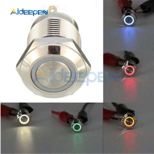 12mm Waterproof Metal Push Switch 12V Led Push Button For Home Car Diy Tool