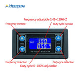 1Hz 150KHz PWM Pulse Frequency Duty Cycle Adjustable Module Square Wave Rectangular Wave Signal Generator LCD Display