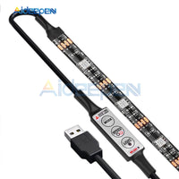 1M 2M 3M 4M 5M 5V USB Power LED Strip Light 5050 RGB 60LED/M TV Backlight Flexible Light Tape with 24 Key Remote on AliExpress