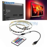 1M 2M 3M 4M 5M 5V USB Power LED Strip Light 5050 RGB 60LED/M TV Backlight Flexible Light Tape with 24 Key Remote on AliExpress