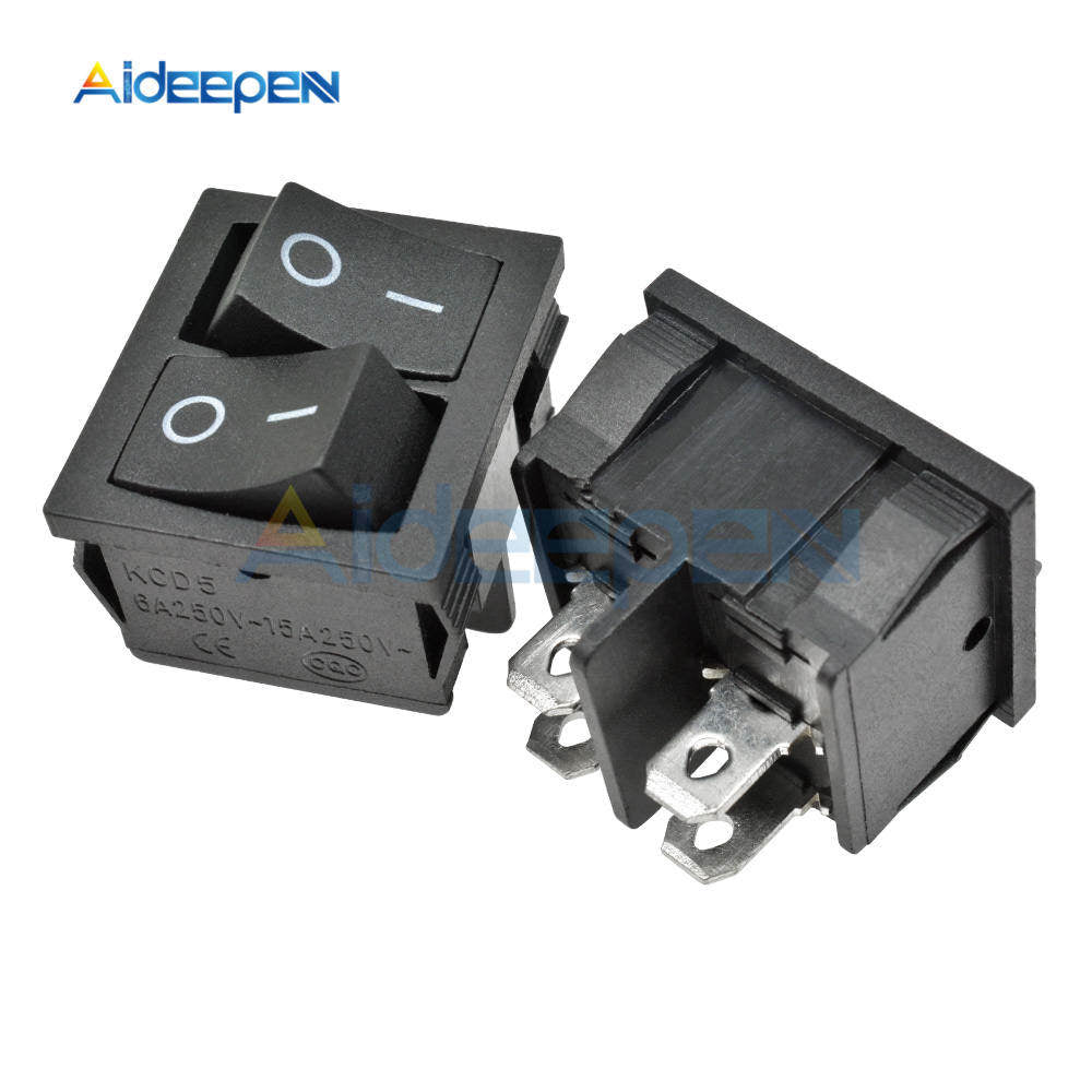 1PC KCD5 4PIN Double Latching Rocker Switch ON OFF Power Switch Push B ...