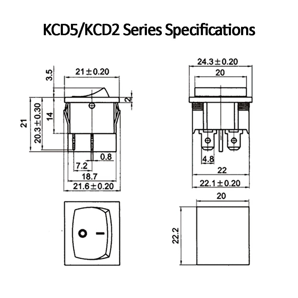 1PC KCD5 4PIN Double Latching Rocker Switch ON OFF Power Switch Push B ...