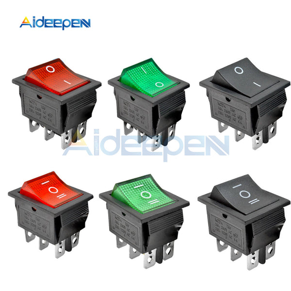 1PCS KCD4 Rocker Switch Power Switch 2 position/3 position 6 Pins Electrical equipment With Light Switch 16A 250VAC/ 20A 125VAC
