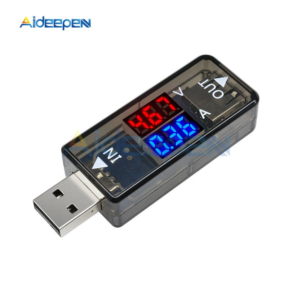 1pcs USB Double Digital Voltmeter Ammeter 5V Dual Mobile Phone Power Charging Current Voltage Tester Detector Meter Ammeter