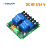 2 Channel DC 5V 12V 24V Relay 30A Optocoupler Isolation Module High and Low Level Trigger Relay for Smart Home PLC Control