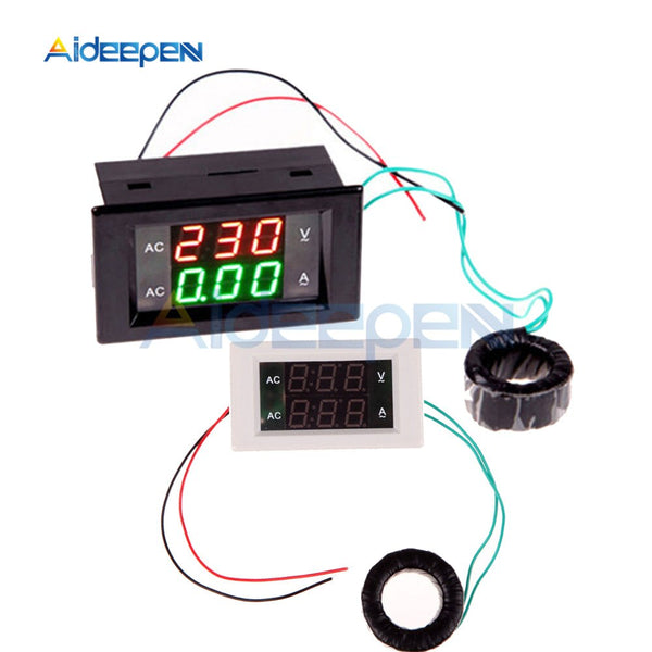 200A AC 110V 220V Red Green Dual Dispaly LED Digital Voltmeter Ammeter Amp Current Meter Volt Voltage Meter 100 300V