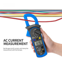 AC DC Digital Clamp Meter Multimeter True RMS Capacitance NCV Ohm Hz Tester DC AC Current Voltage Ampere Ammeter ST201