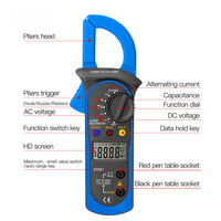 AC DC Digital Clamp Meter Multimeter True RMS Capacitance NCV Ohm Hz Tester DC AC Current Voltage Ampere Ammeter ST201