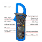 AC DC Digital Clamp Meter Multimeter True RMS Capacitance NCV Ohm Hz Tester DC AC Current Voltage Ampere Ammeter ST201