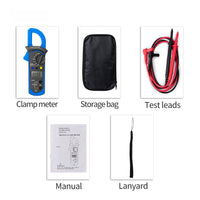 AC DC Digital Clamp Meter Multimeter True RMS Capacitance NCV Ohm Hz Tester DC AC Current Voltage Ampere Ammeter ST201