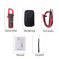 AC DC Digital Clamp Meter Multimeter True RMS Capacitance NCV Ohm Hz Tester DC AC Current Voltage Ampere Ammeter ST201