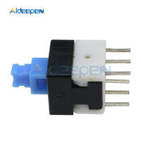 20Pcs Square 8x8mm 6 Pin DPDT Mini Push Button Blue Cap Self locking Switch Multimeter Switch