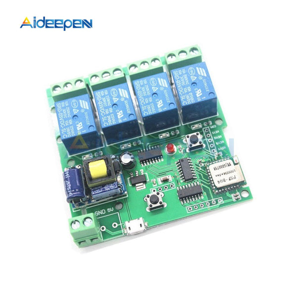 220V 4 Channel Wifi Relay Module Phone APP Wireless Remote Control WIF ...