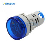 22MM AD16 22DSV AC60 500V Mini LED AC Voltmeter Voltage Meter Indicator Pilot Light Blue Digital Ammeter