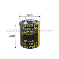 25V-450V Aluminum Electrolytic Capacitor High Frequency Low Impedance Through Hole 200V220Uf 22X25Mm