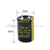 25V-450V Aluminum Electrolytic Capacitor High Frequency Low Impedance Through Hole 200V330Uf 22X30Mm